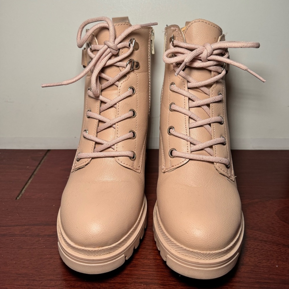 Tan Heeled Booties